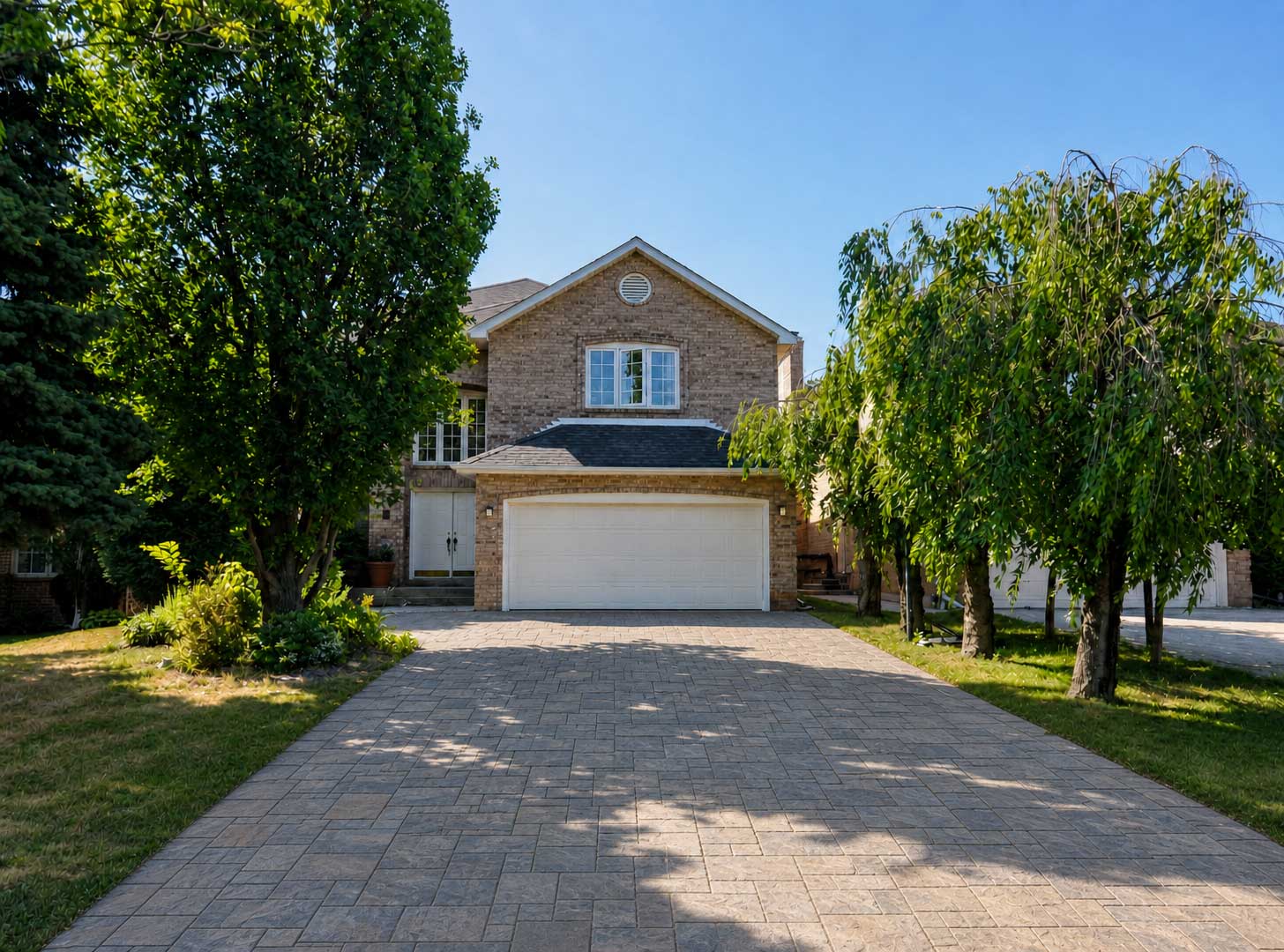 AI-rendered preview of a finished interlock stone driveway